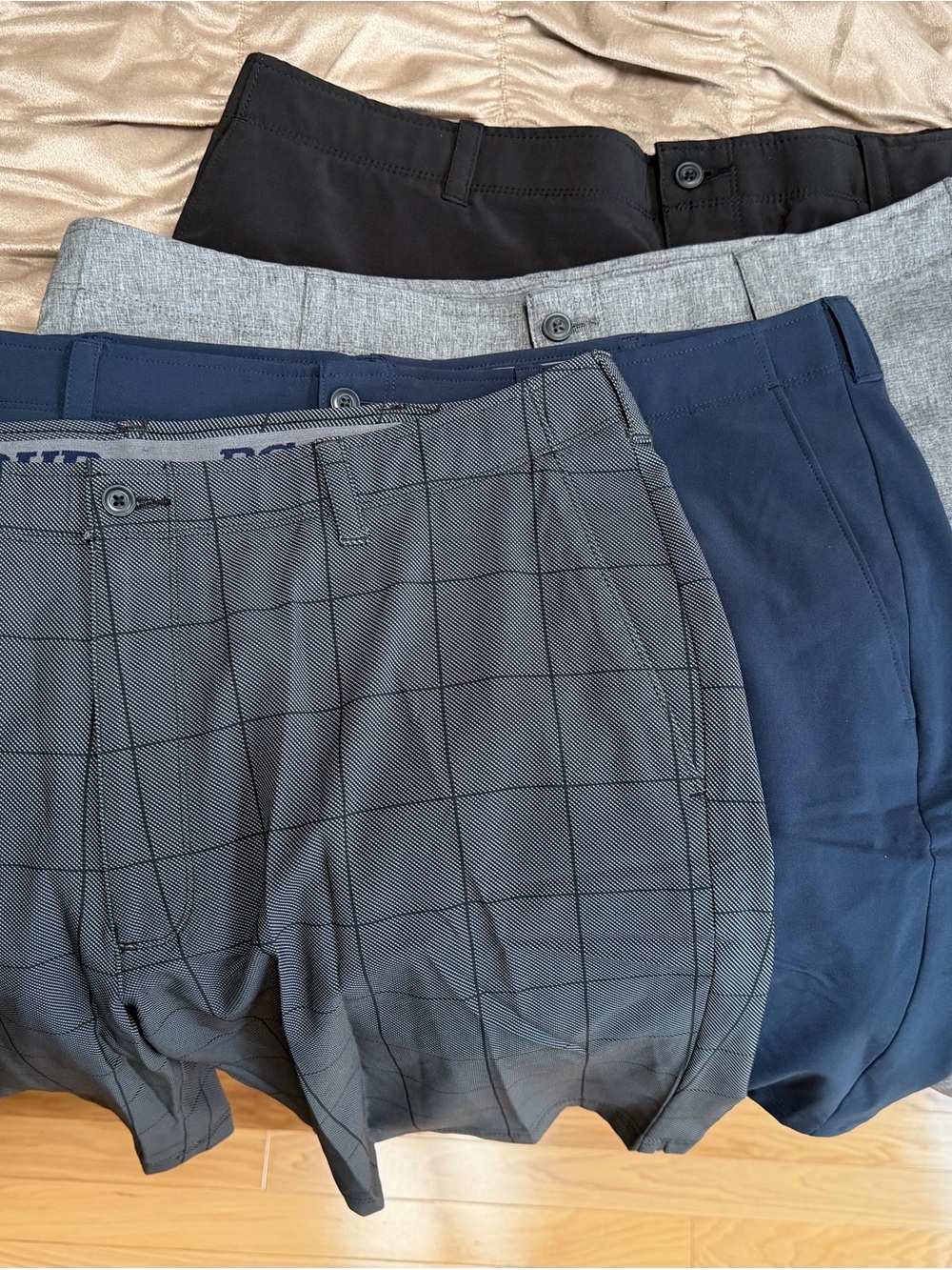 PGA Tour Golf Men's Dress Shorts Bundle in Black, Gray, Navy, Charcoal Check
